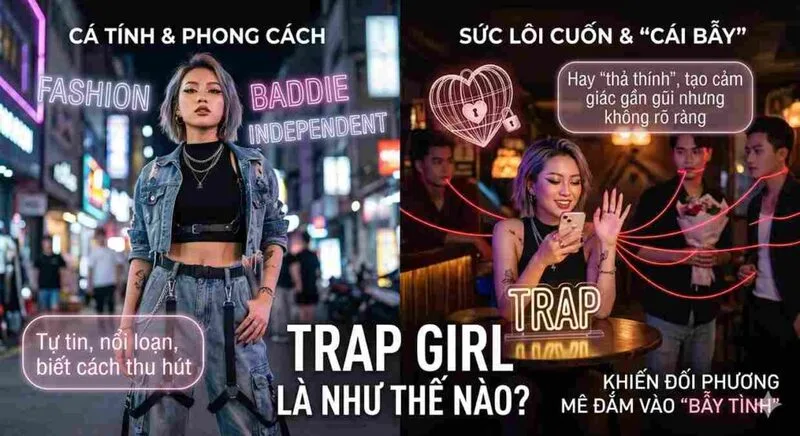 Trap girl không đồng nghĩa với cô gái cá tính, xinh đẹp hay người từ chối tình cảm một cách rõ ràng.