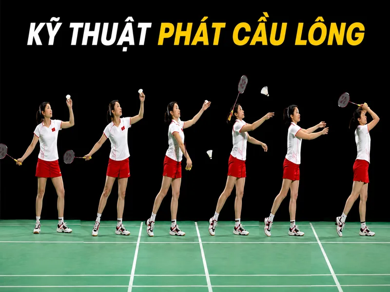 Quy trình phát cầu đúng bắt đầu từ chọn ô, giữ tư thế ổn định đến tiếp xúc chính xác với quả cầu